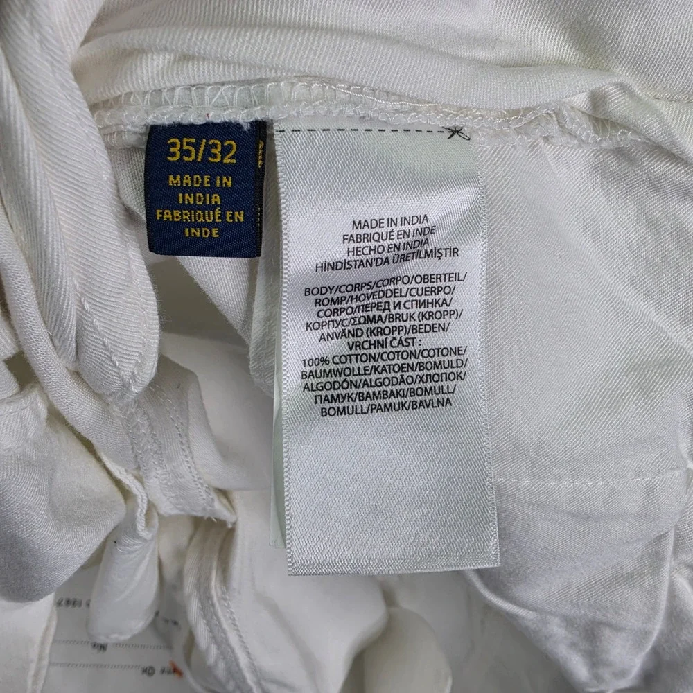 Polo Ralph Lauren Chino Pants Classic Fit White 35x32 Cotton Twill Flat Front